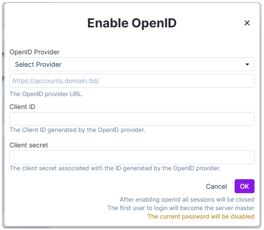 Configuration from options