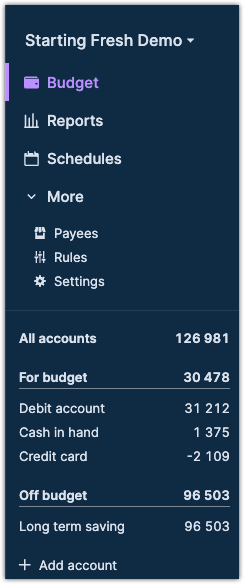 The Actual Budget Sidebar