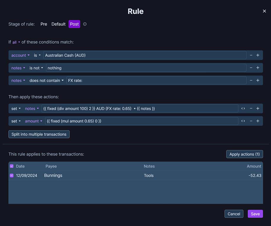 Apply Exchange Rate to Transaction